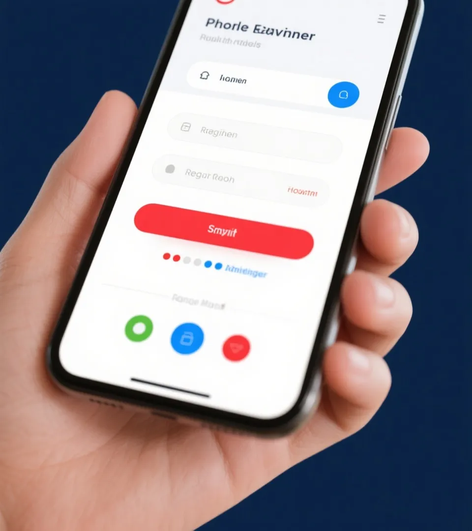 Mobile registration interface illustration